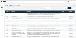 HData Public Utility Commission of Texas Dockets Catalog