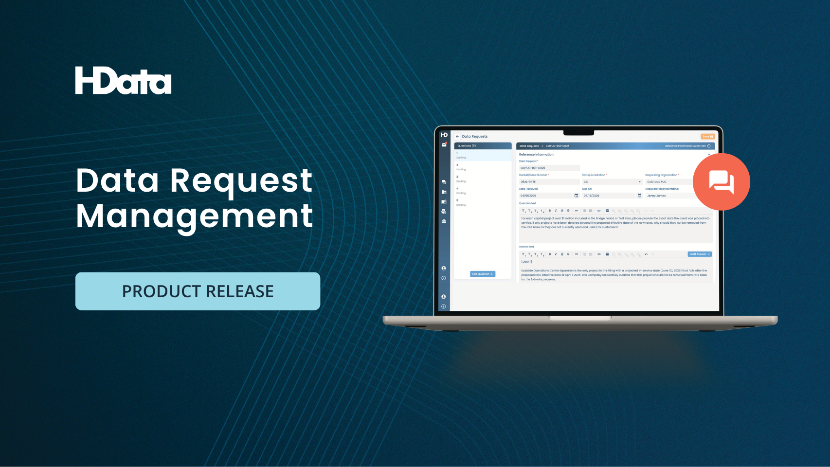 Hdata Authenticator HData Launches Data Request Management